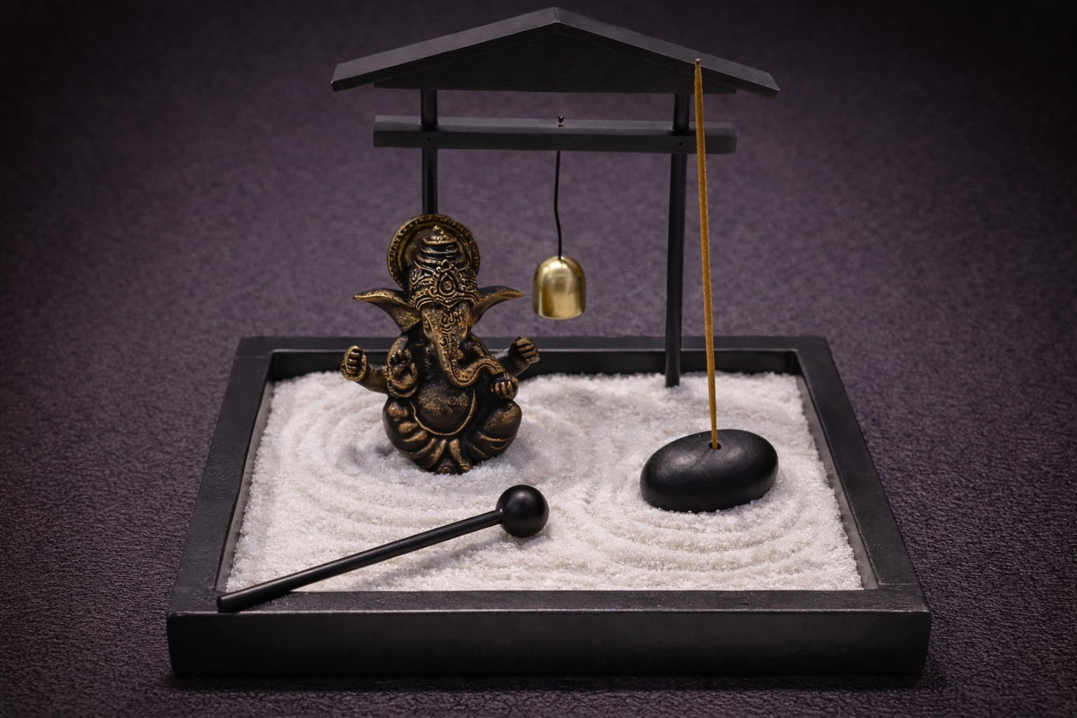 Porta Incienso Jardín Zen con Ganesha