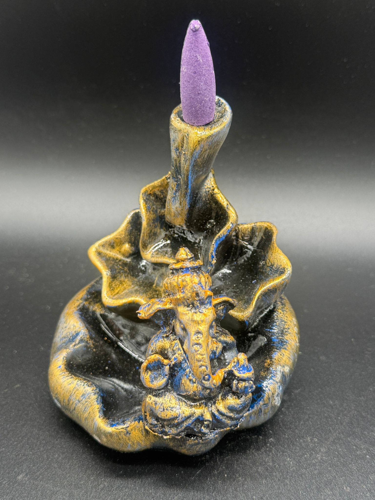 Fuente de Reflujo Ganesha Azul/Oro viejo - Imagen 2