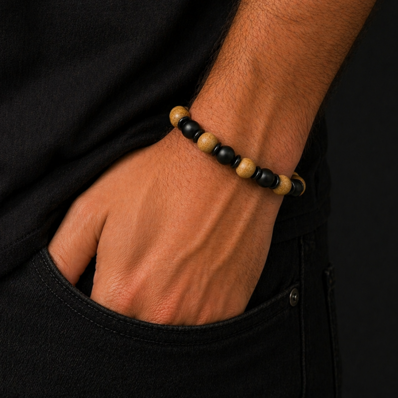 Pulsera de Palo Santo y Shungita 8 mm