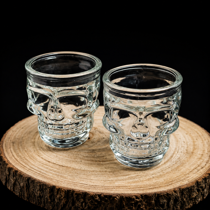 Pack Vasitos de Cristal Santa Muerte