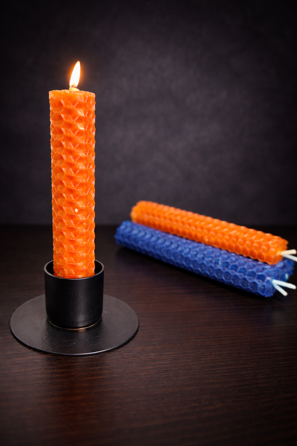 Porta Vela Metálico Negro (2 cm Diámetro)