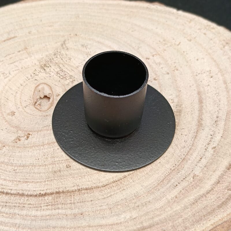 Porta Vela Metálico Negro para Velas Bujía 2cm Diámetro