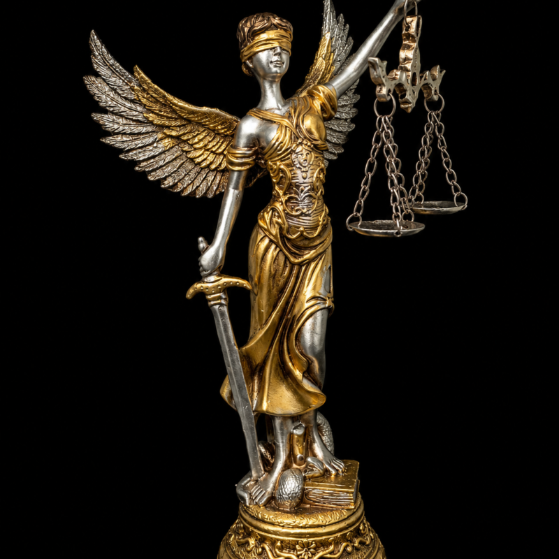 Diosa de la Justicia Alas Pequeña Dorada - 19cm
