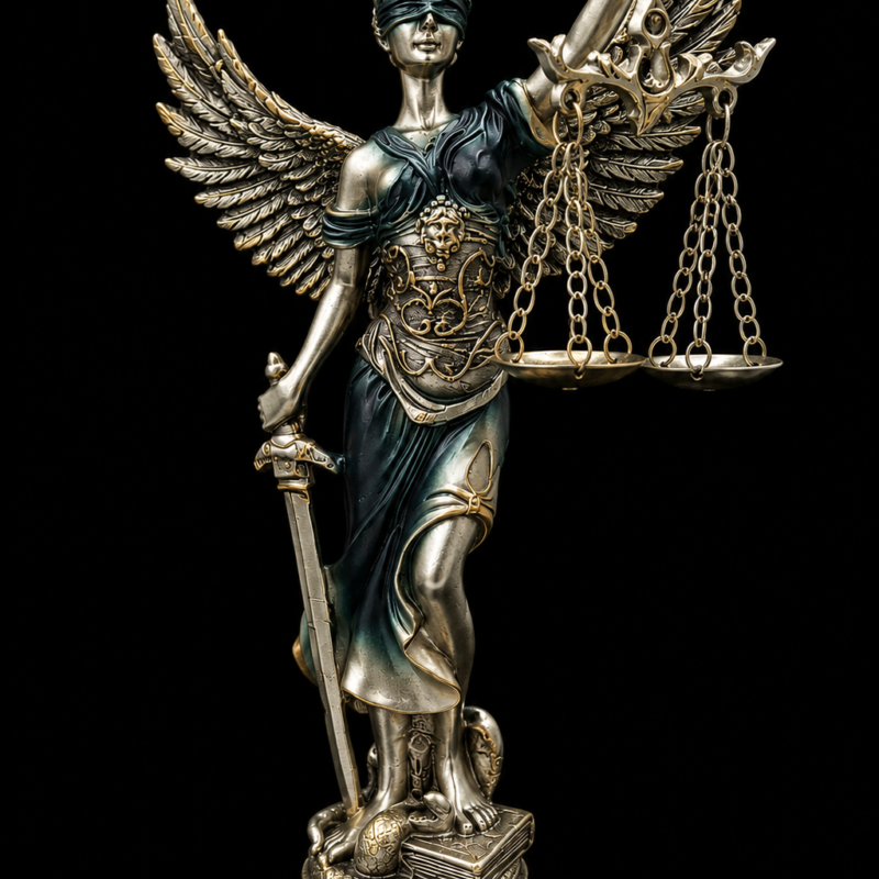 Diosa de la Justicia Alas Pequeña Azul - 19cm