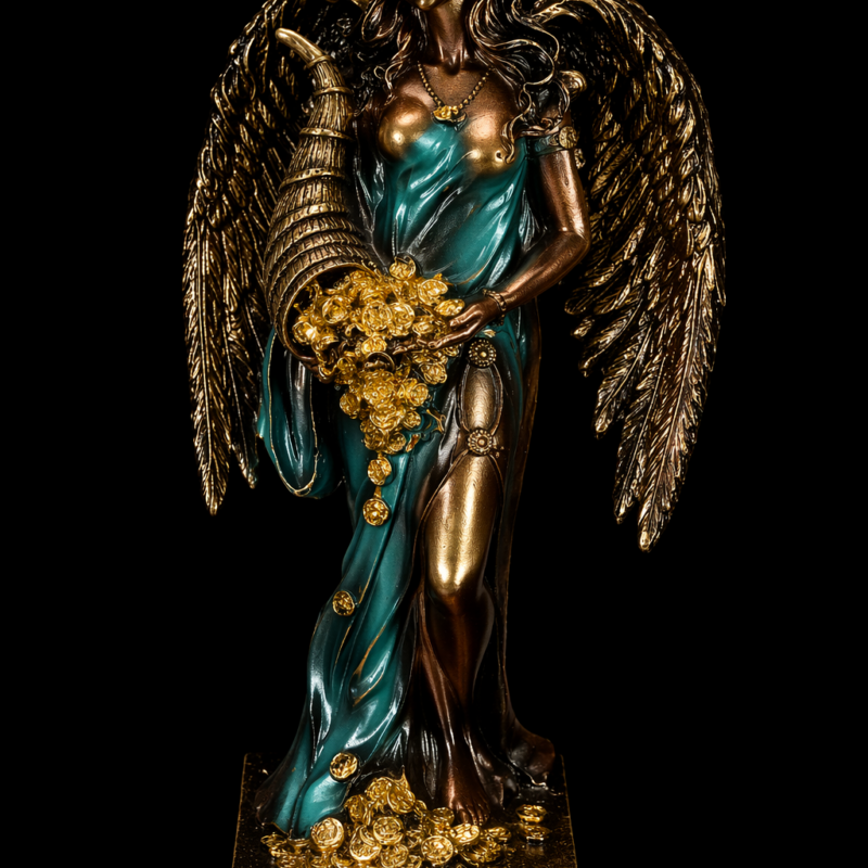 Diosa de la Fortuna Alas Verde - 20 cm