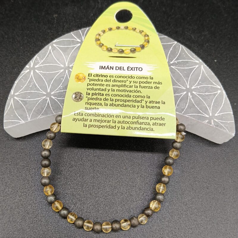 Pulsera Imán del Éxito (Citrino y Pirita) 4mm