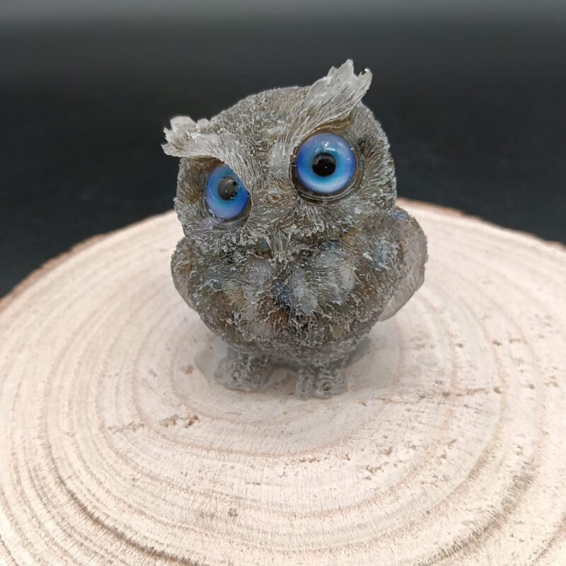Búho de Orgonita Labradorita (6 cm) (Ojos Aleatorios)