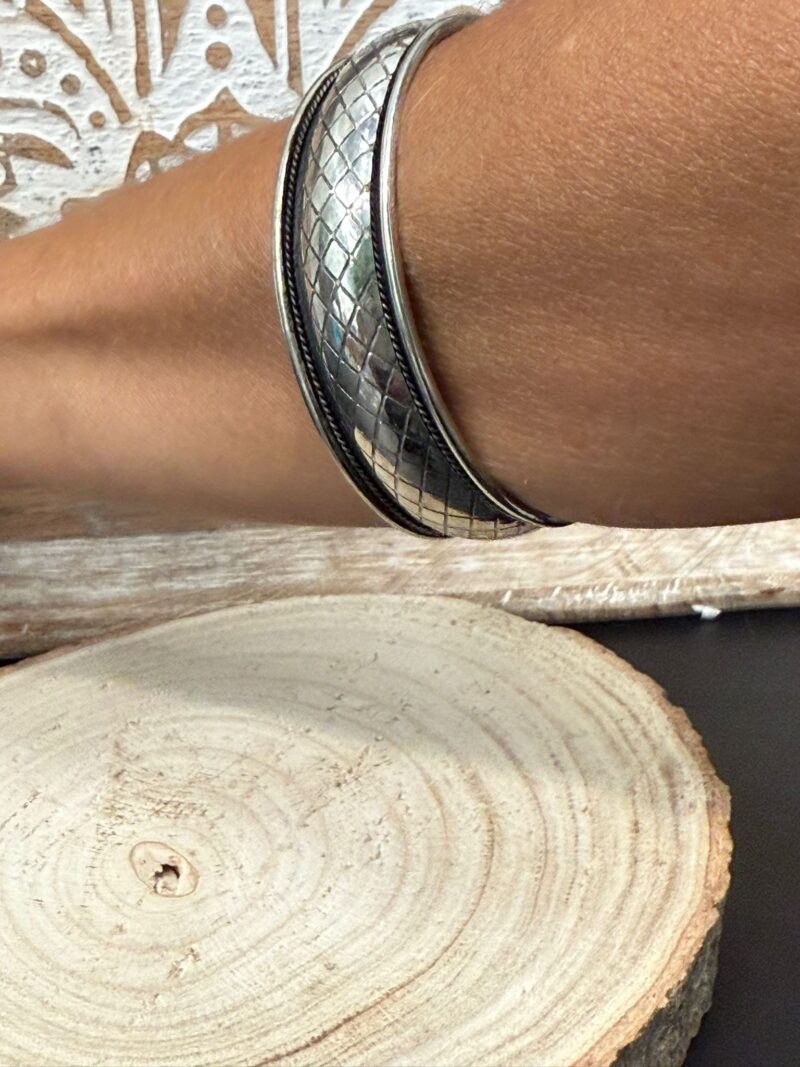 Brazalete de Latón Plateado 2 Cm