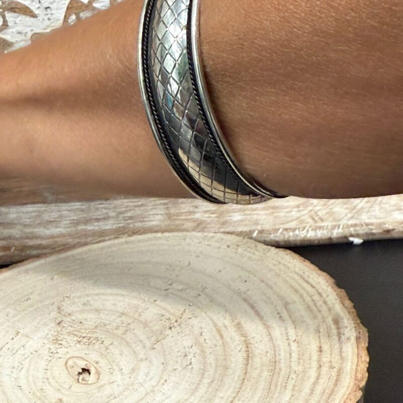 Brazalete de Latón Plateado 2 Cm