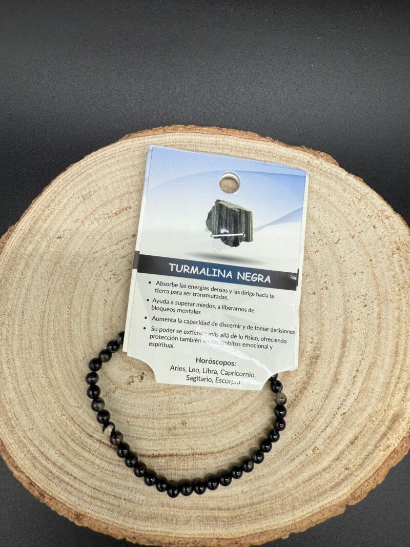 Pulsera Turmalina  Negra 4mm
