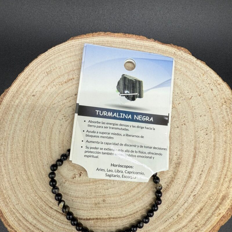 Pulsera Turmalina  Negra 4mm