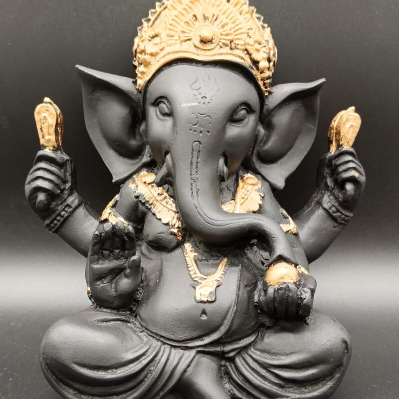 Ganesha Color Negra y Dorada (23 cm)