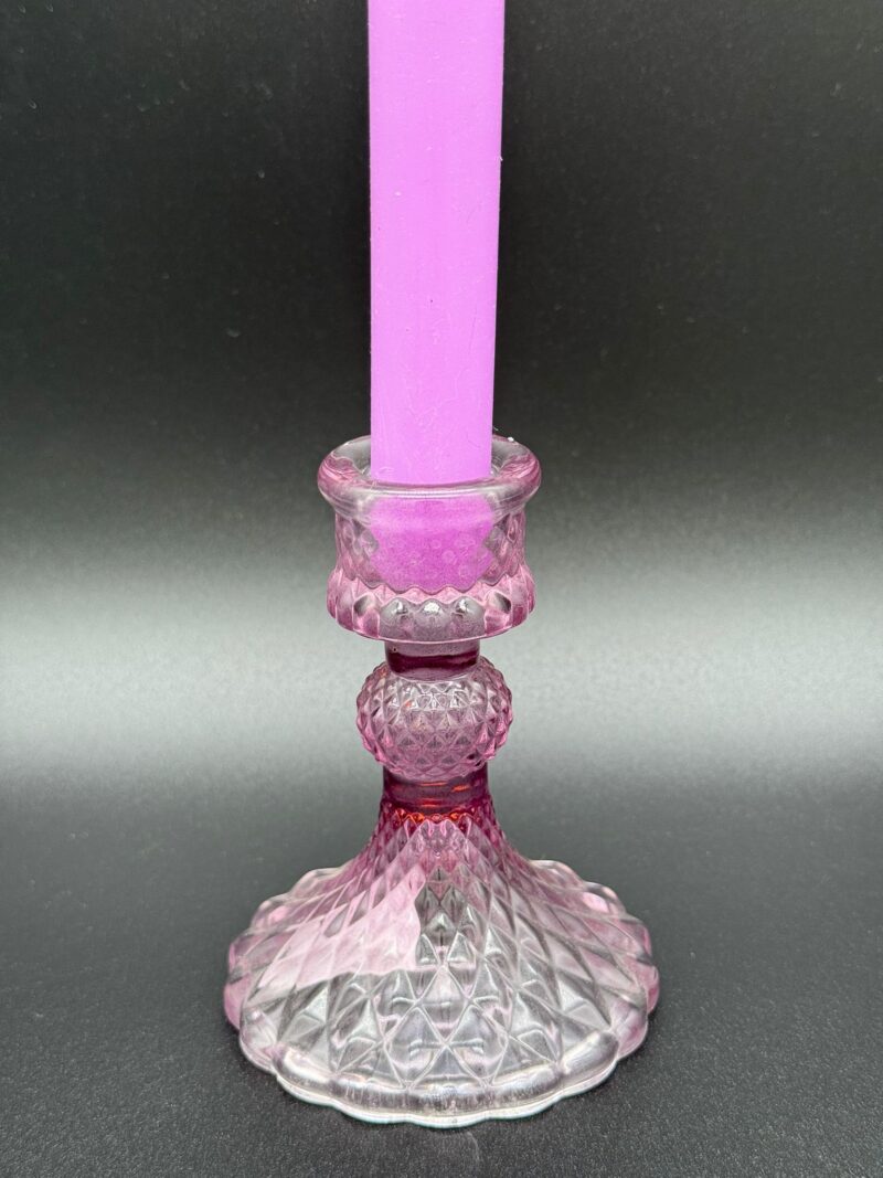 Portavelas Bujía Cristal Morado