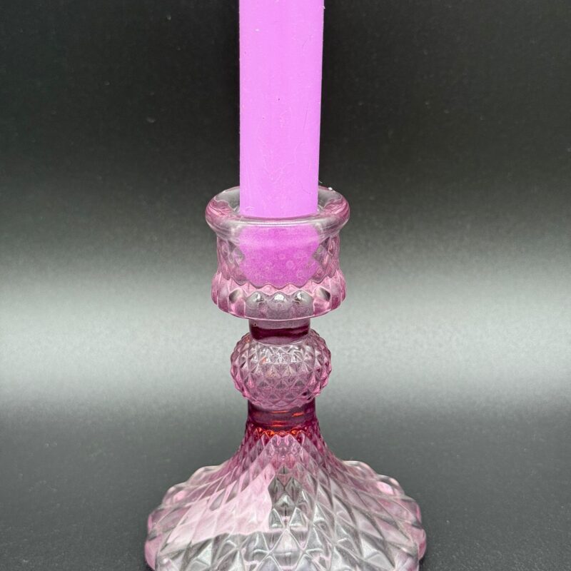 Portavelas Bujía Cristal Morado