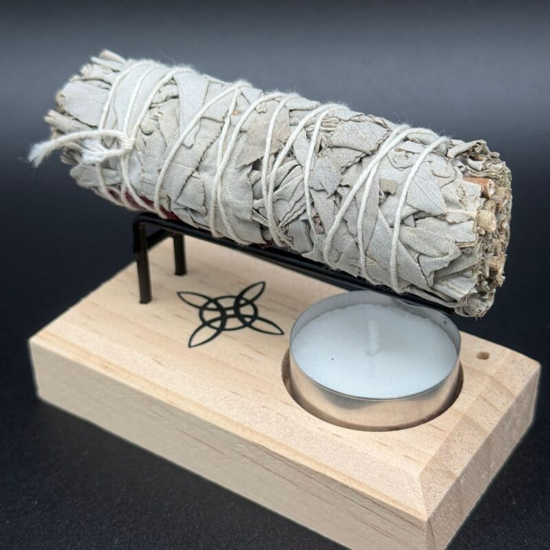 Quemador De Palo Santo - Con Dibujo Nudo De Bruja
