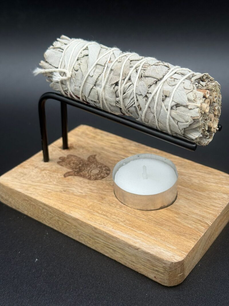 Quemador Palo Santo/Sahumerios Mano De Fátima 13x9cm