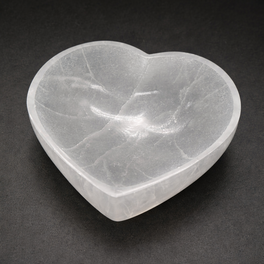 Cuenco Selenita Corazón - 15 cm