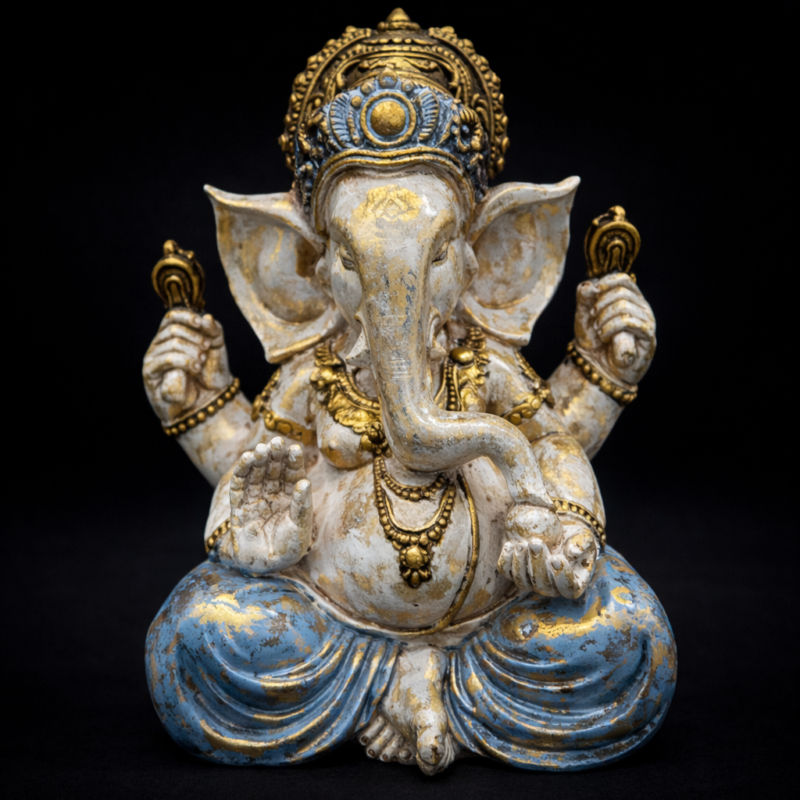 Ganesha Azul/Oro Viejo - 30cm