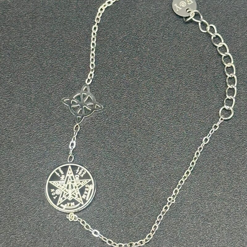 Pulsera Acero Doble Protección Plateada (Mod 1)