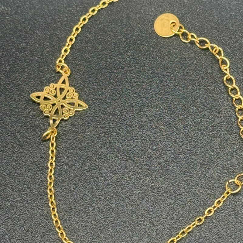 Pulsera Nudo de Bruja Acero Dorado (Mod 2)