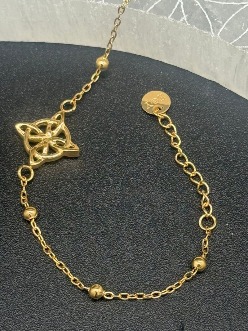 Pulsera Nudo de Bruja Acero Dorado (Mod 3)