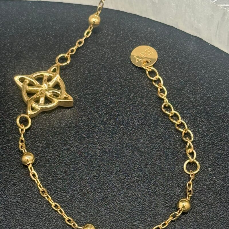 Pulsera Nudo de Bruja Acero Dorado (Mod 3)