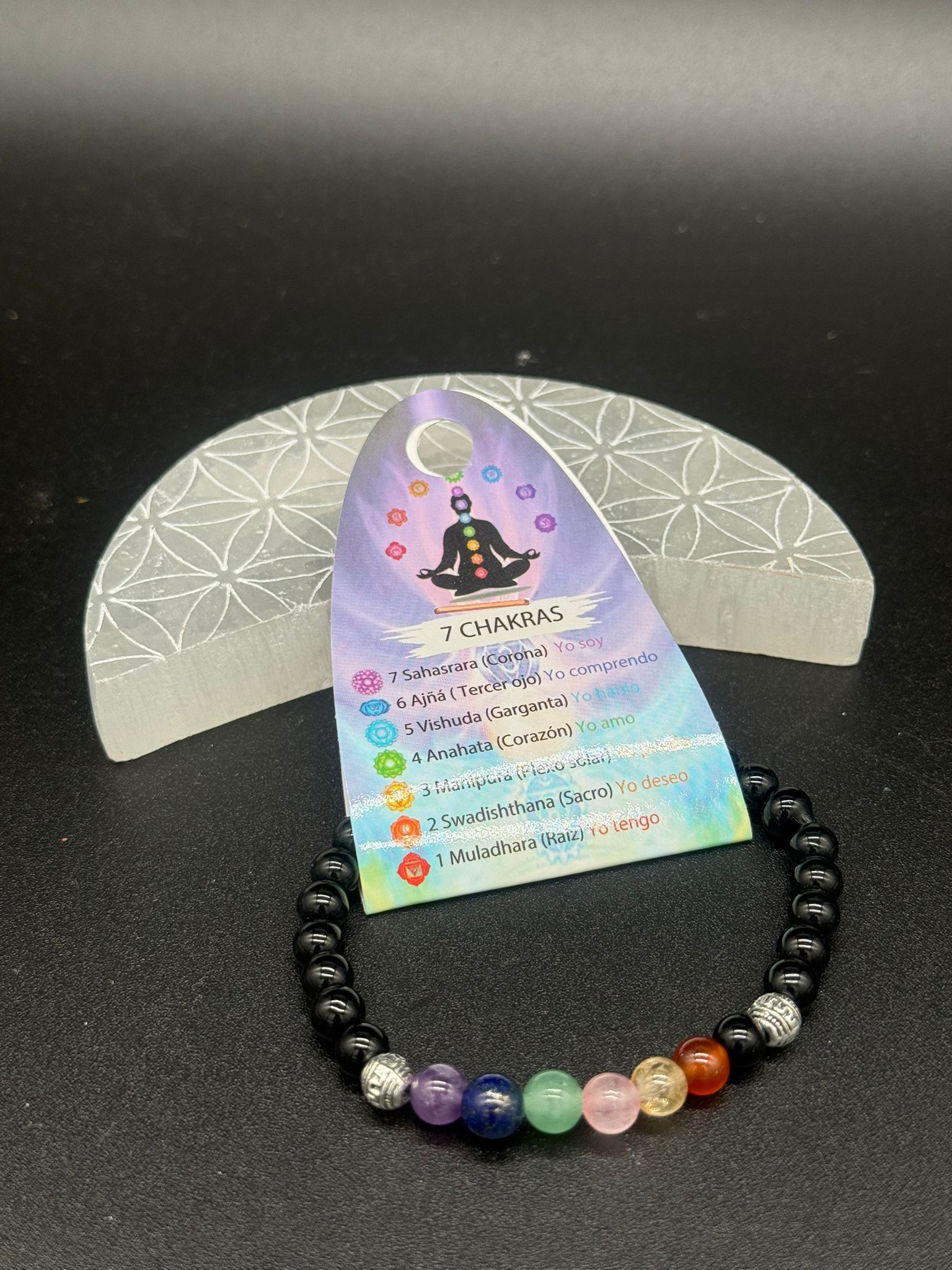Pulsera 7 Chakras/Onix 6mm