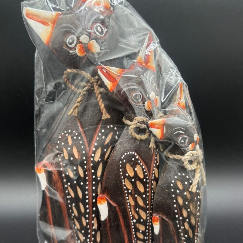 Trio de Gatitos de Madera