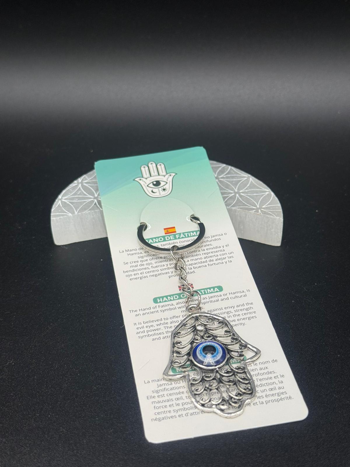 Llavero Mano de Fátima con Ojo Turco