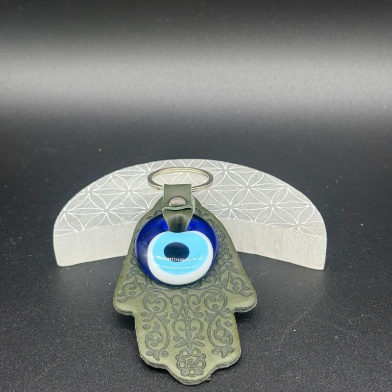 Llavero Mano de Fátima con Ojo Turco (Verde)