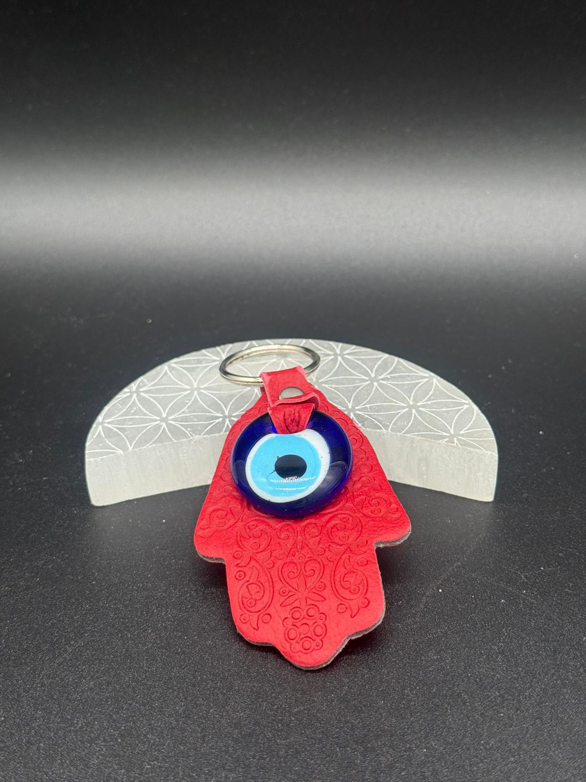 Llavero Mano de Fátima con Ojo Turco (Rojo)