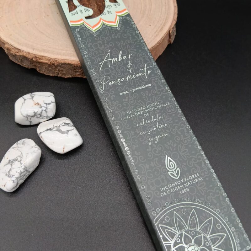 Incienso Hindú con Flores Medicinales "Ámbar & Pensamiento"