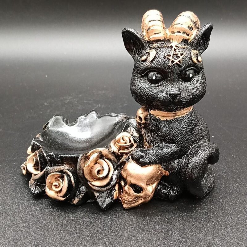 Gato con Soporte para Bola de Cristal