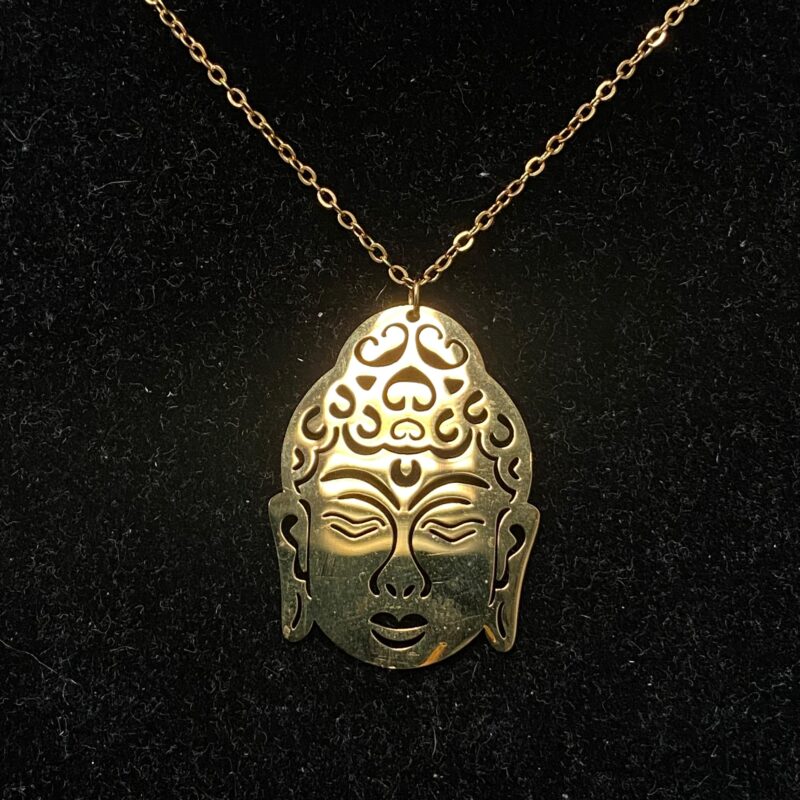 Colgante Cabeza de Buda Dorado – Acero Inoxidable