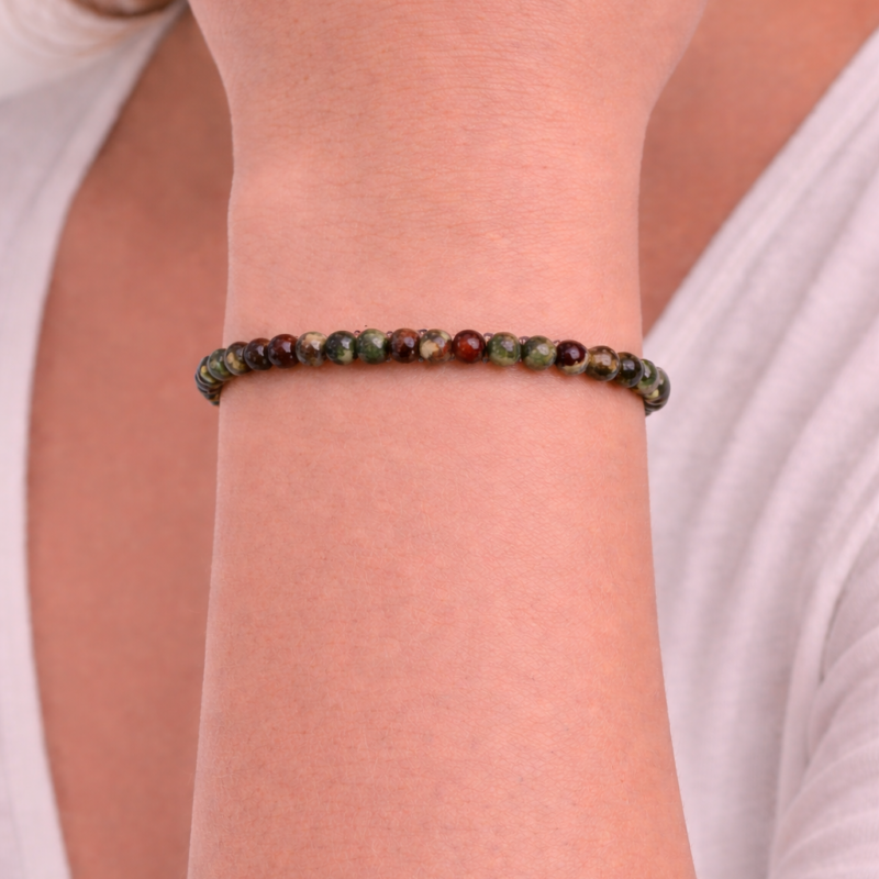 Pulsera Jaspe Sangre de Dragon 4 mm