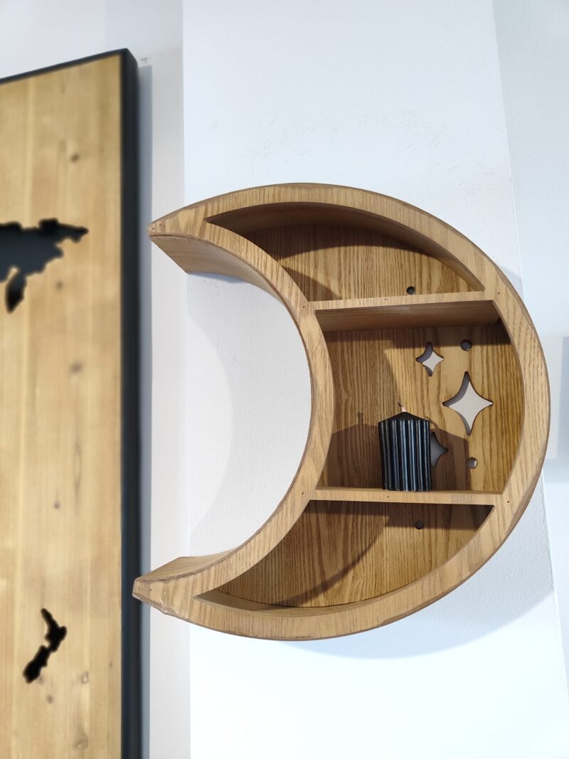 Estantería de Luna Creciente Color Madera