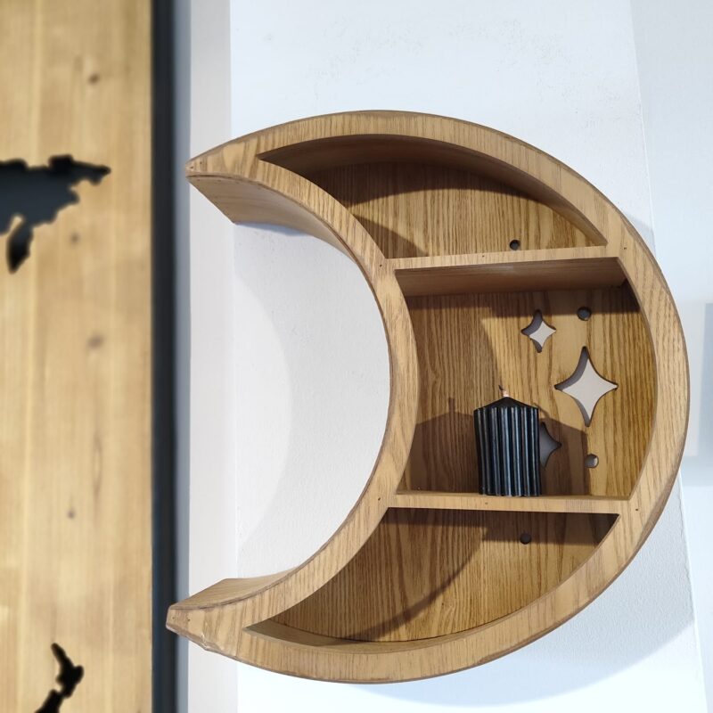Estantería de Luna Creciente Color Madera