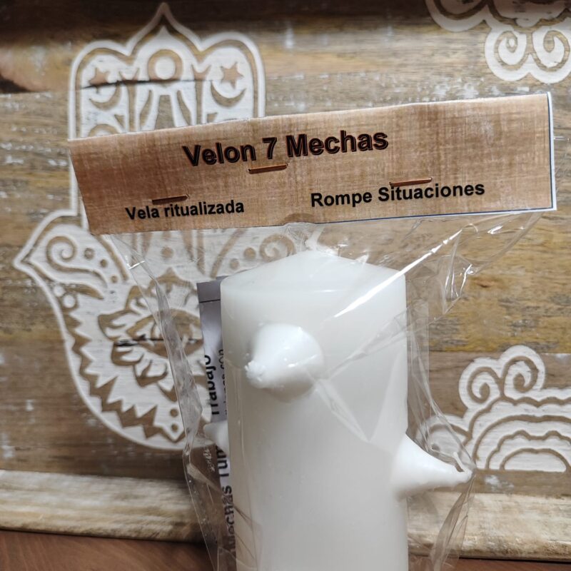 Velón 7 Mechas Blanco