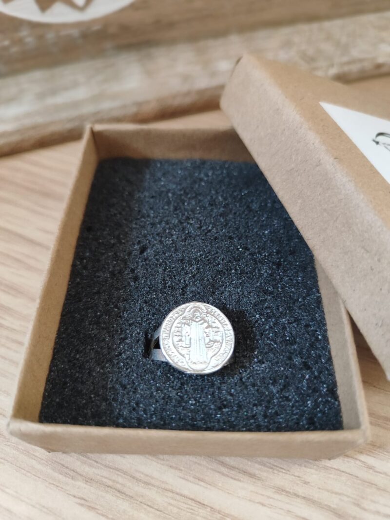 Anillo Medalla de San Benito - Plata de Ley