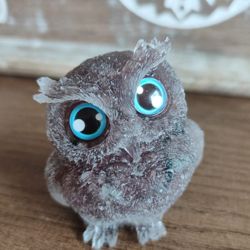 Búho de Orgonita Granate (6 cm) (Ojos Aleatorios)