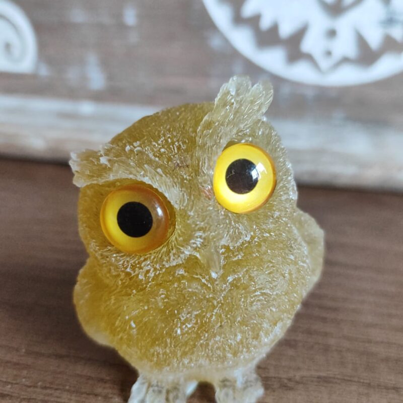 Búho de Orgonita Ónix Amarillo (6 cm) (Ojos Aleatorios)