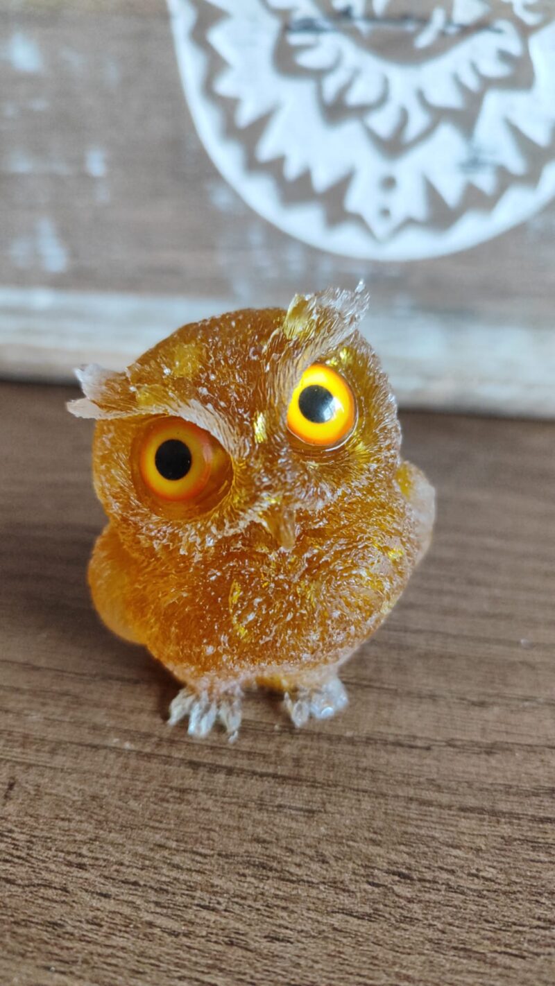 Búho de Orgonita Citrino (6 cm) (Ojos Aleatorios)
