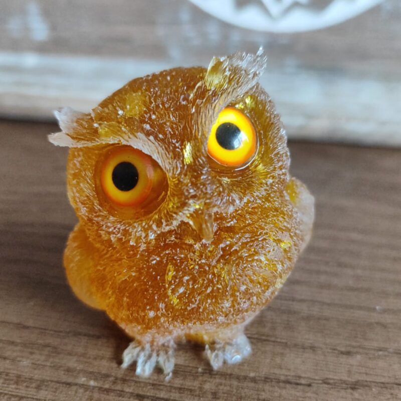 Búho de Orgonita Citrino (6 cm) (Ojos Aleatorios)