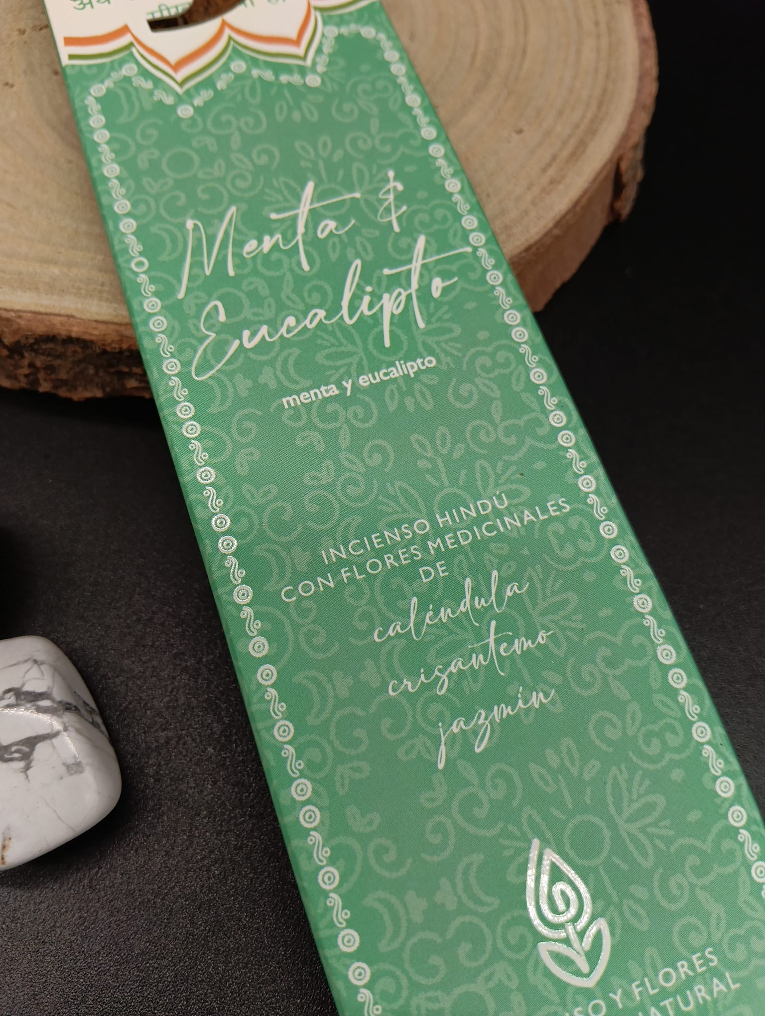 Incienso Hindú con Flores Medicinales "Menta & Eucalipto" - Imagen 2