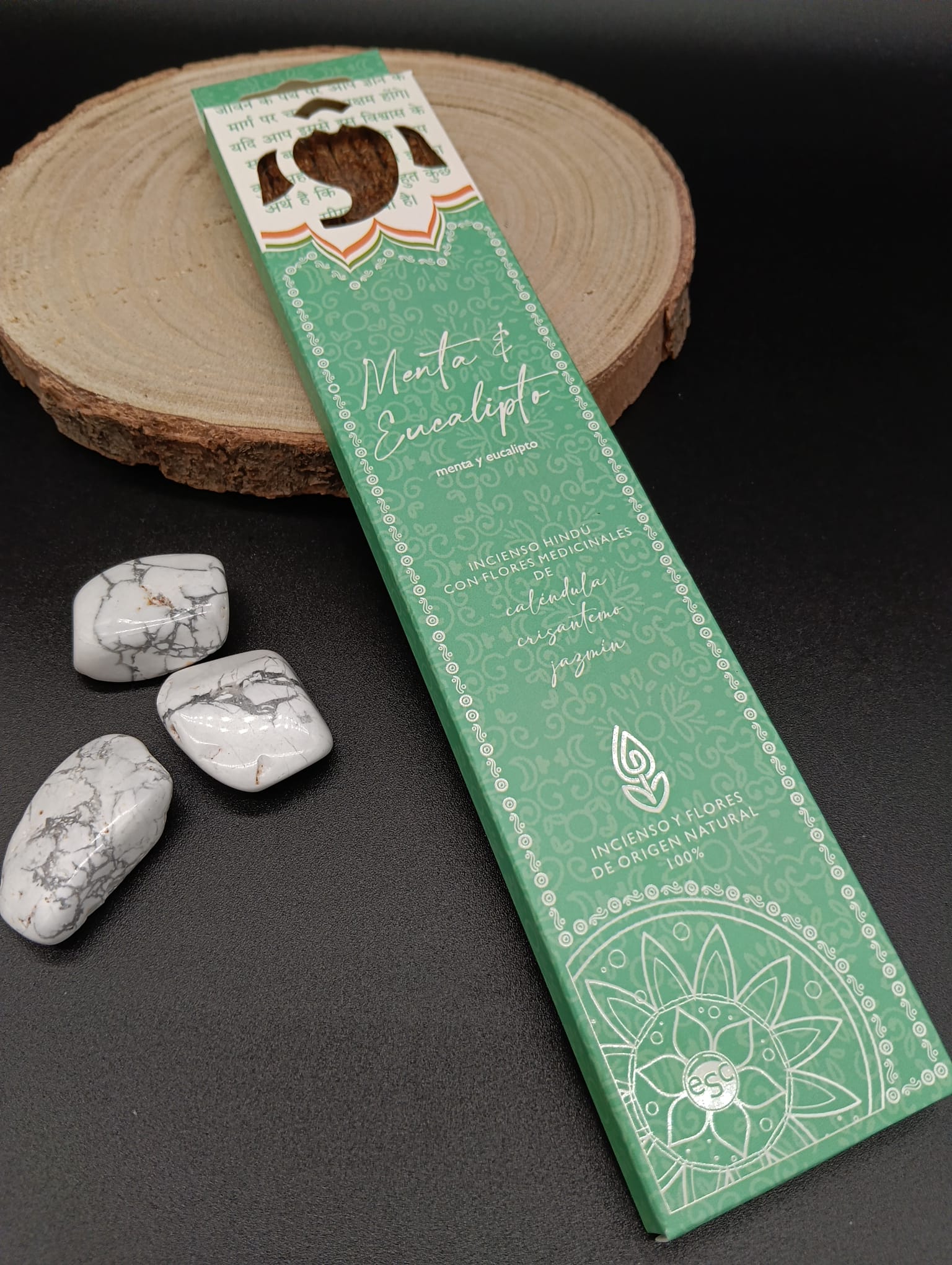 Incienso Hindú con Flores Medicinales "Menta & Eucalipto"