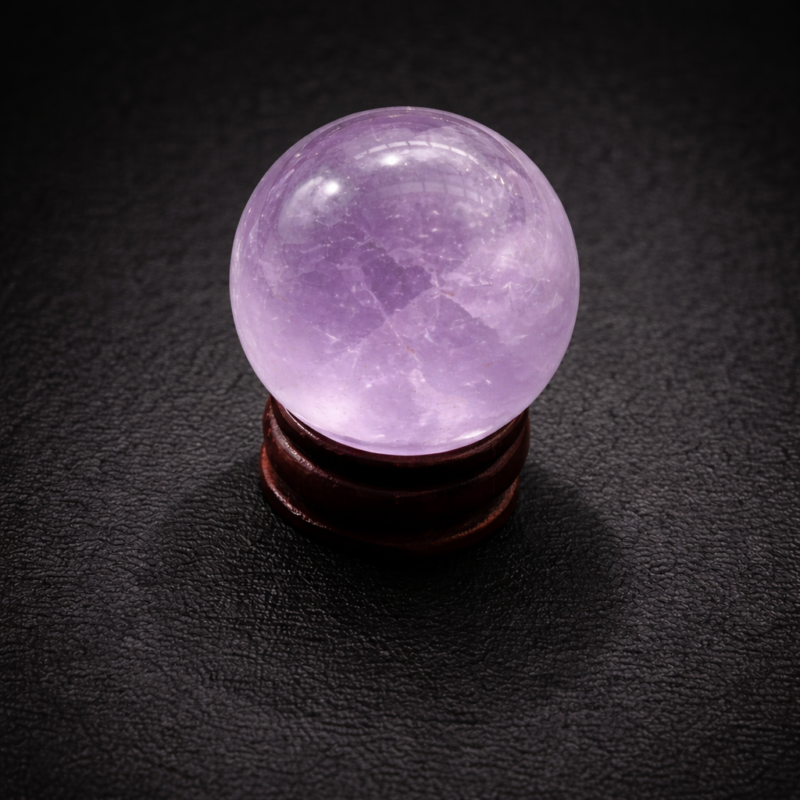 Esfera Amatista Mediana con Peana de Madera