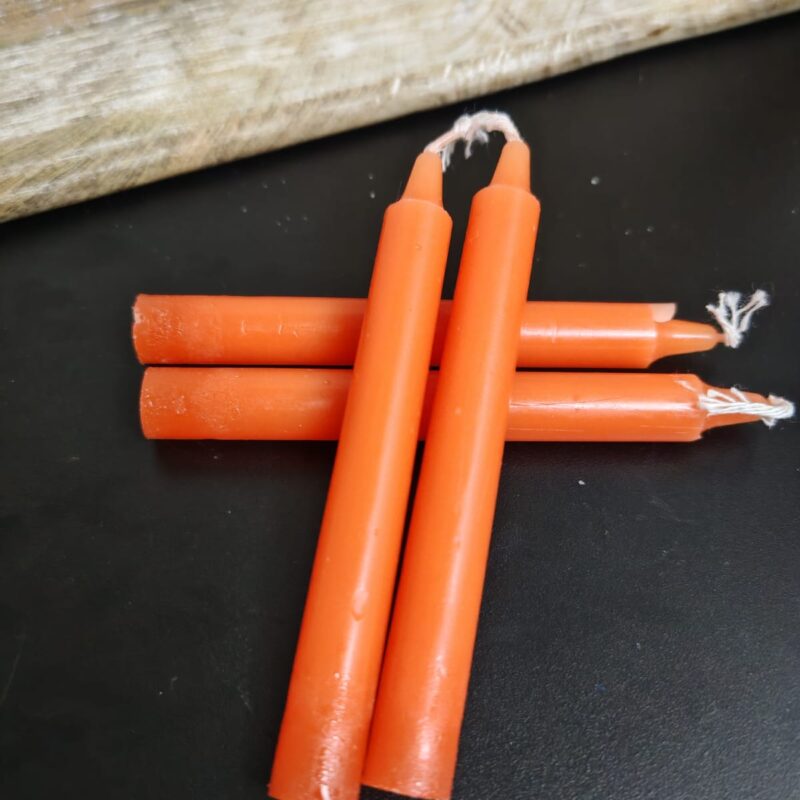 Velita Para Ritualizar Pequeña (10cm) Naranja (Precio por Velita)