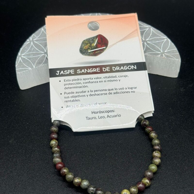 Pulsera Jaspe Sangre Dragón 4 mm