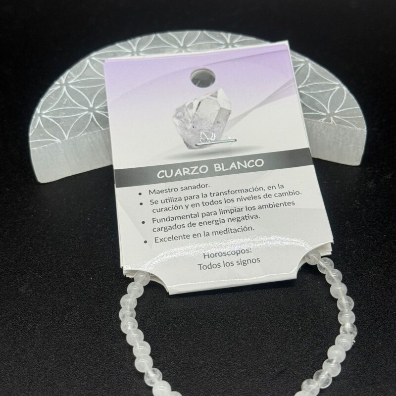 Pulsera Cuarzo Blanco 4 mm