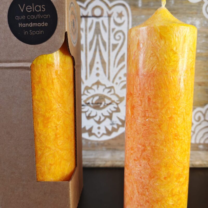 Velón Amarillo-Naranja Cilíndrica (Para Trabajar en Abrir los Caminos)
